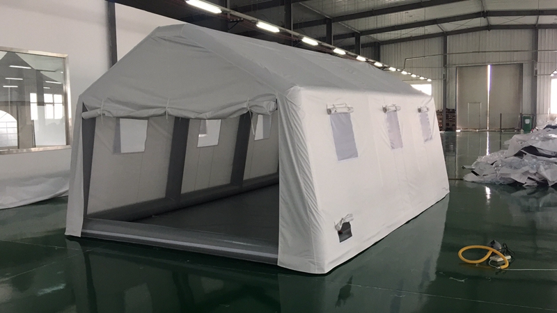 White inflatable tent